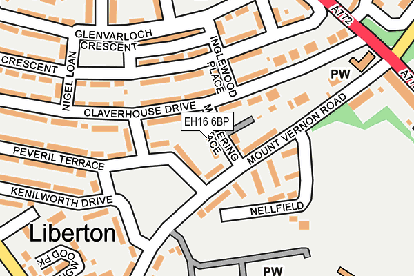 EH16 6BP map - OS OpenMap – Local (Ordnance Survey)