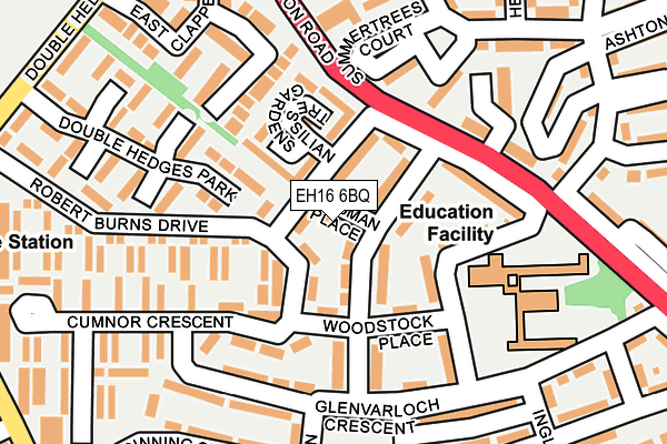 EH16 6BQ map - OS OpenMap – Local (Ordnance Survey)
