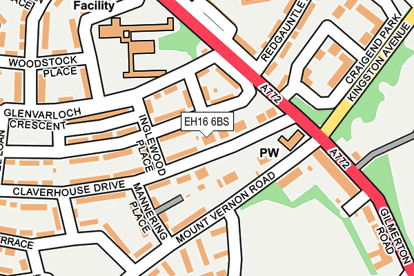 EH16 6BS map - OS OpenMap – Local (Ordnance Survey)