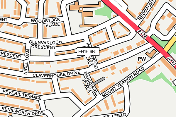 EH16 6BT map - OS OpenMap – Local (Ordnance Survey)