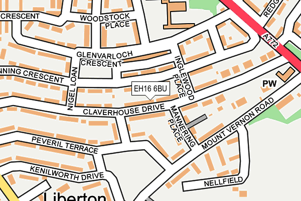 EH16 6BU map - OS OpenMap – Local (Ordnance Survey)