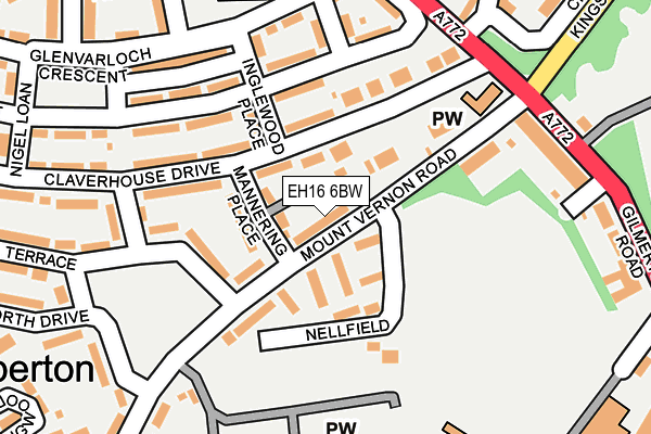 EH16 6BW map - OS OpenMap – Local (Ordnance Survey)