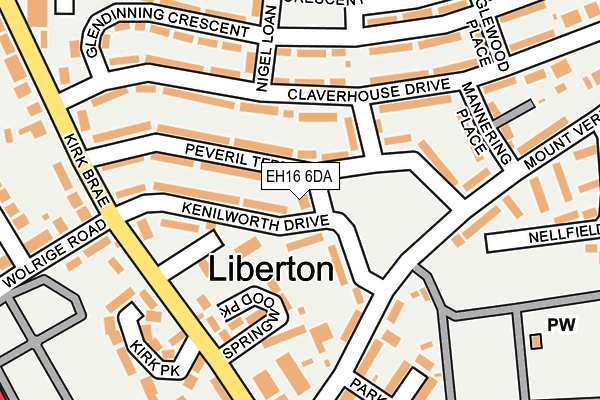 EH16 6DA map - OS OpenMap – Local (Ordnance Survey)