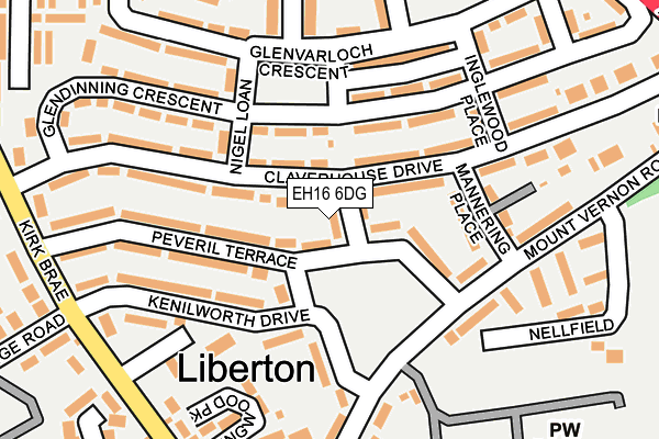 EH16 6DG map - OS OpenMap – Local (Ordnance Survey)