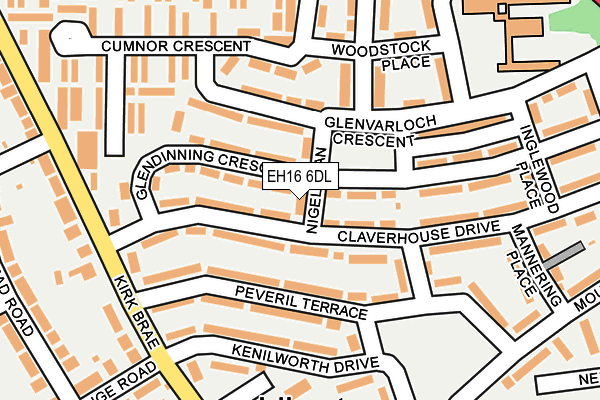 EH16 6DL map - OS OpenMap – Local (Ordnance Survey)