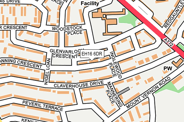 EH16 6DR map - OS OpenMap – Local (Ordnance Survey)