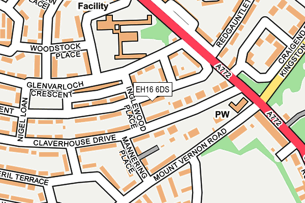 EH16 6DS map - OS OpenMap – Local (Ordnance Survey)