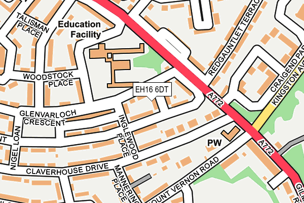 EH16 6DT map - OS OpenMap – Local (Ordnance Survey)