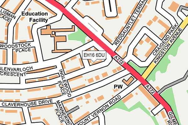 EH16 6DU map - OS OpenMap – Local (Ordnance Survey)