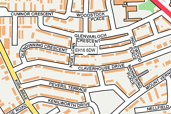 EH16 6DW map - OS OpenMap – Local (Ordnance Survey)