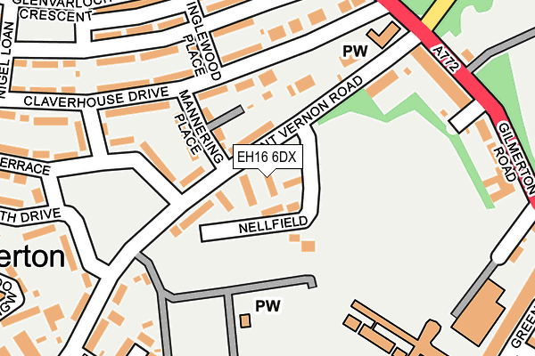 EH16 6DX map - OS OpenMap – Local (Ordnance Survey)