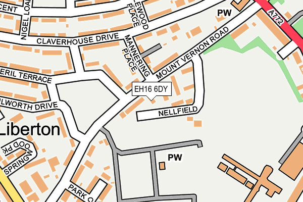 EH16 6DY map - OS OpenMap – Local (Ordnance Survey)