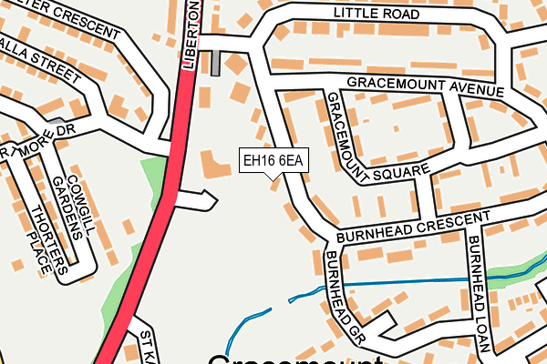 EH16 6EA map - OS OpenMap – Local (Ordnance Survey)