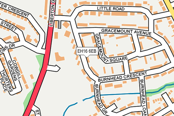 EH16 6EB map - OS OpenMap – Local (Ordnance Survey)