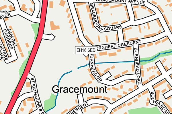 EH16 6ED map - OS OpenMap – Local (Ordnance Survey)