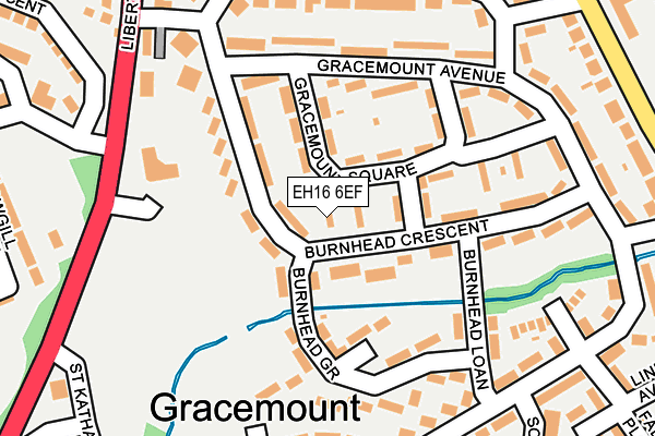 EH16 6EF map - OS OpenMap – Local (Ordnance Survey)