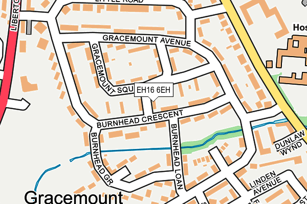 EH16 6EH map - OS OpenMap – Local (Ordnance Survey)