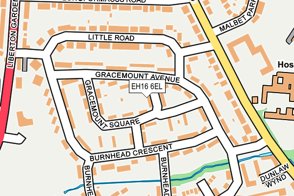 EH16 6EL map - OS OpenMap – Local (Ordnance Survey)