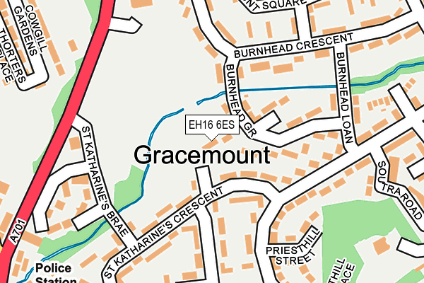 EH16 6ES map - OS OpenMap – Local (Ordnance Survey)