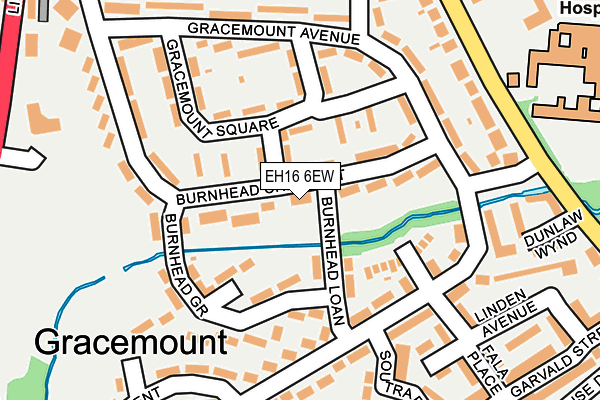 EH16 6EW map - OS OpenMap – Local (Ordnance Survey)