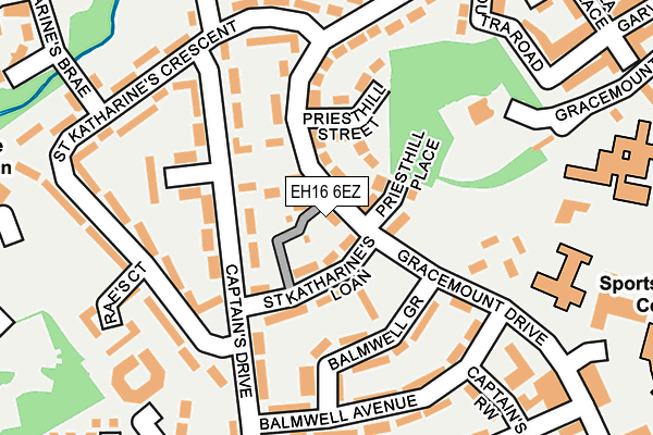 EH16 6EZ map - OS OpenMap – Local (Ordnance Survey)