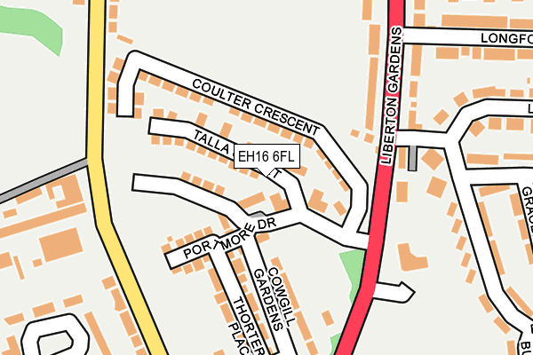 EH16 6FL map - OS OpenMap – Local (Ordnance Survey)