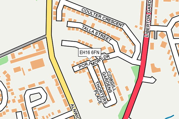 EH16 6FN map - OS OpenMap – Local (Ordnance Survey)