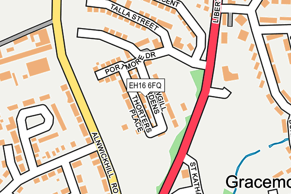 EH16 6FQ map - OS OpenMap – Local (Ordnance Survey)