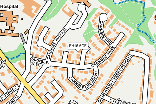 EH16 6GE map - OS OpenMap – Local (Ordnance Survey)