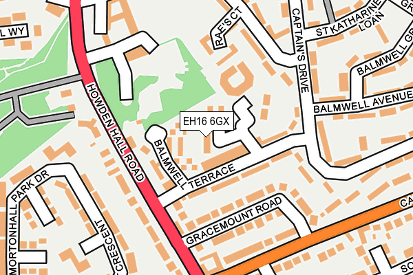 EH16 6GX map - OS OpenMap – Local (Ordnance Survey)