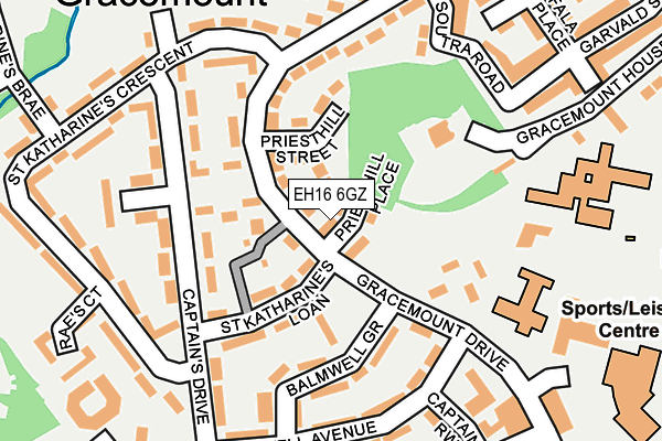 EH16 6GZ map - OS OpenMap – Local (Ordnance Survey)
