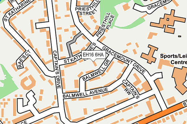 EH16 6HA map - OS OpenMap – Local (Ordnance Survey)