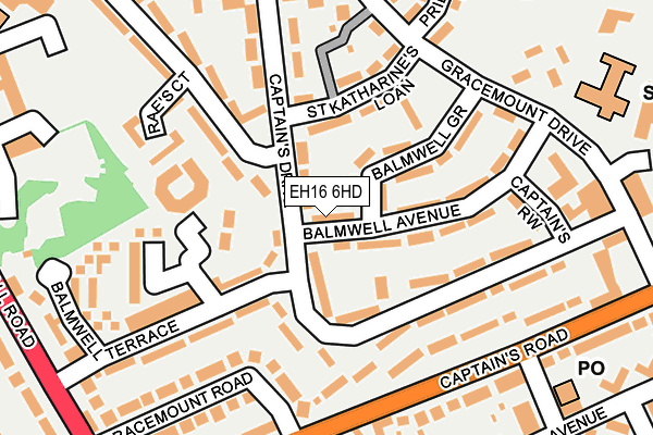 EH16 6HD map - OS OpenMap – Local (Ordnance Survey)