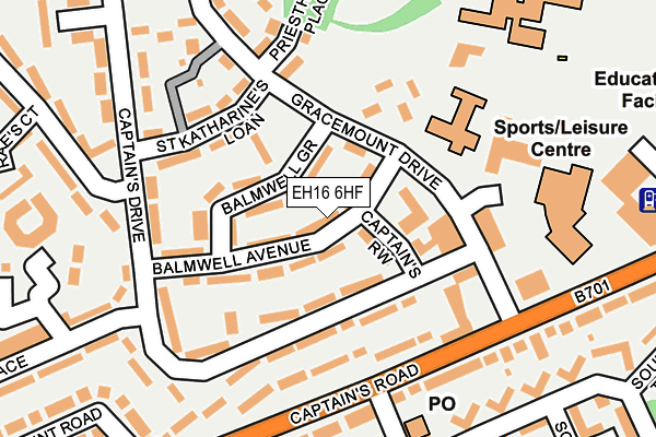 EH16 6HF map - OS OpenMap – Local (Ordnance Survey)