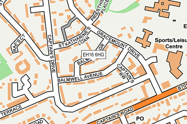 EH16 6HG map - OS OpenMap – Local (Ordnance Survey)