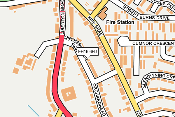 EH16 6HJ map - OS OpenMap – Local (Ordnance Survey)