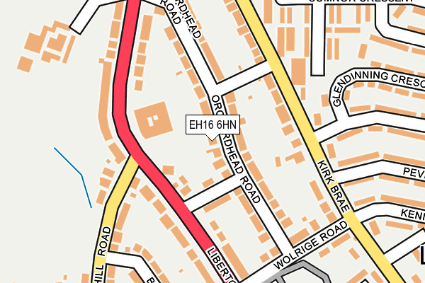 EH16 6HN map - OS OpenMap – Local (Ordnance Survey)