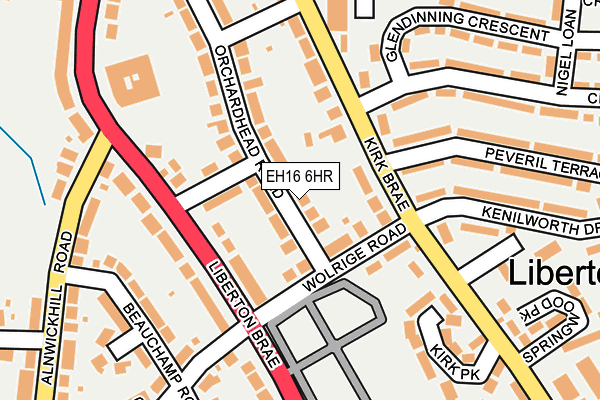 EH16 6HR map - OS OpenMap – Local (Ordnance Survey)