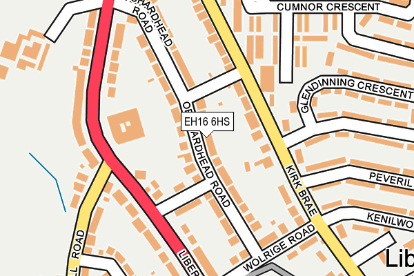 EH16 6HS map - OS OpenMap – Local (Ordnance Survey)