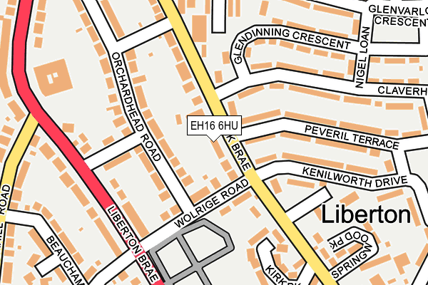 EH16 6HU map - OS OpenMap – Local (Ordnance Survey)