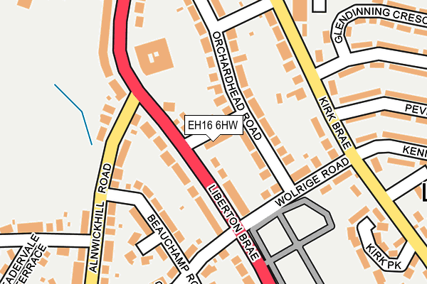 EH16 6HW map - OS OpenMap – Local (Ordnance Survey)