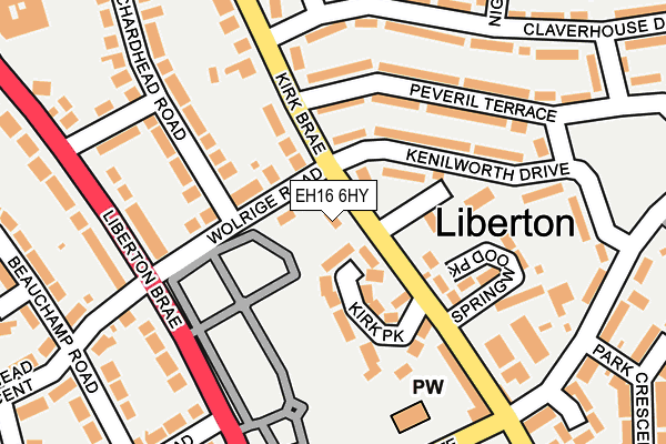 EH16 6HY map - OS OpenMap – Local (Ordnance Survey)