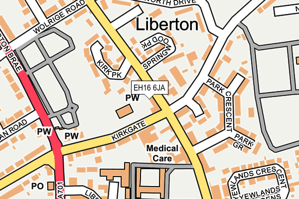 EH16 6JA map - OS OpenMap – Local (Ordnance Survey)