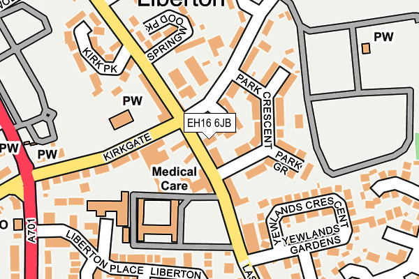 EH16 6JB map - OS OpenMap – Local (Ordnance Survey)