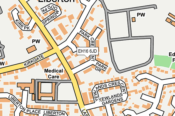 EH16 6JD map - OS OpenMap – Local (Ordnance Survey)