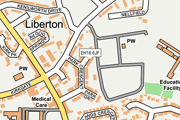 EH16 6JF map - OS OpenMap – Local (Ordnance Survey)