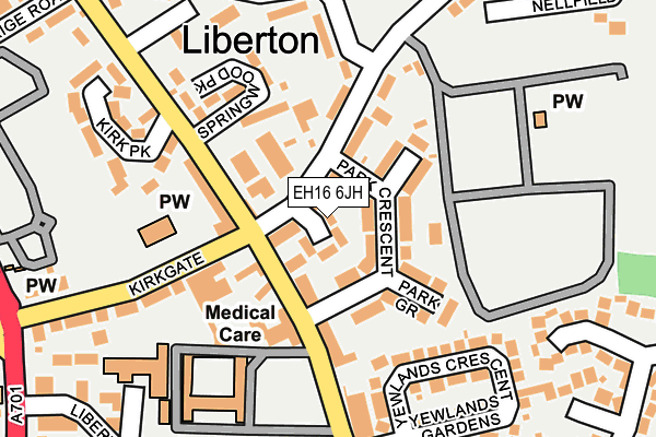 EH16 6JH map - OS OpenMap – Local (Ordnance Survey)