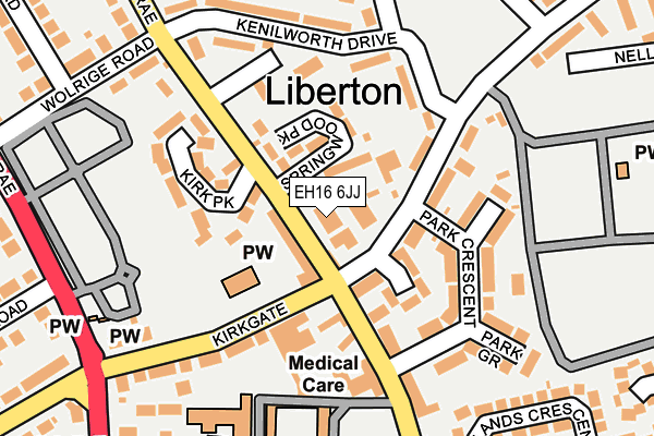 EH16 6JJ map - OS OpenMap – Local (Ordnance Survey)