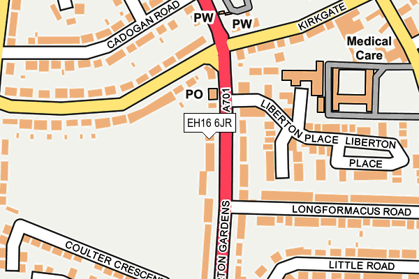 EH16 6JR map - OS OpenMap – Local (Ordnance Survey)