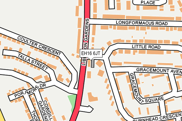 EH16 6JT map - OS OpenMap – Local (Ordnance Survey)